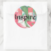 抽象芸術アートコラージュ、ミックスメディア、水彩画2 ラウンドシール (バッグ)