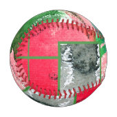 抽象芸術アートコラージュ、ミックスメディア、水彩画2 野球ボール (正面左)