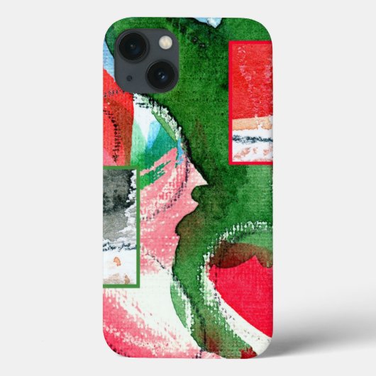 抽象芸術アートコラージュ、ミックスメディア、水彩画2 Case-Mate iPhoneケース (裏面)
