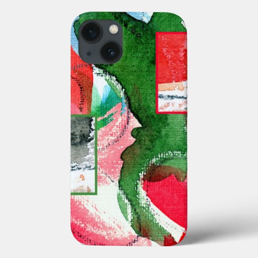 抽象芸術アートコラージュ、ミックスメディア、水彩画2 Case-Mate iPhoneケース (裏面)