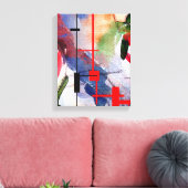 抽象芸術アートコラージュ、ミックスメディア、水彩 キャンバスプリント (インサイチュ (リビング))