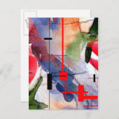 抽象芸術アートコラージュ、ミックスメディア、水彩 ポストカード (正面/裏面)