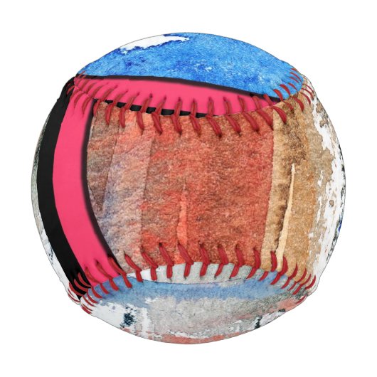 抽象芸術アートコラージョン,混合メディア,水彩4 野球ボール (正面)