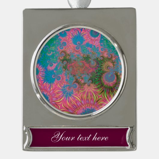 抽象芸術アートコラール シルバープレートバナーオーナメント (正面)