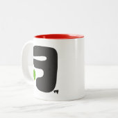 抽象芸術アートコーヒーマグ#5 ツートーンマグカップ (正面左)