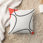 抽象芸術アートコーラルレッド白黒 クッション (ブランケット)