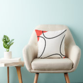 抽象芸術アートコーラルレッド白黒 クッション (椅子)