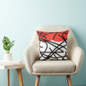 抽象芸術アートコーラルレッド白黒 クッション (椅子)