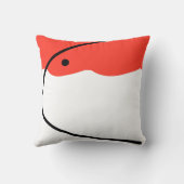 抽象芸術アートコーラルレッド白黒 クッション (裏面)