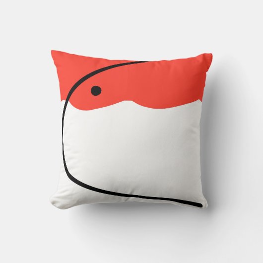 抽象芸術アートコーラルレッド白黒 クッション (正面)