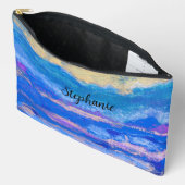 抽象芸術アートゴールデンスカイコスメティックバッグ アクセサリーポーチ (見開き)