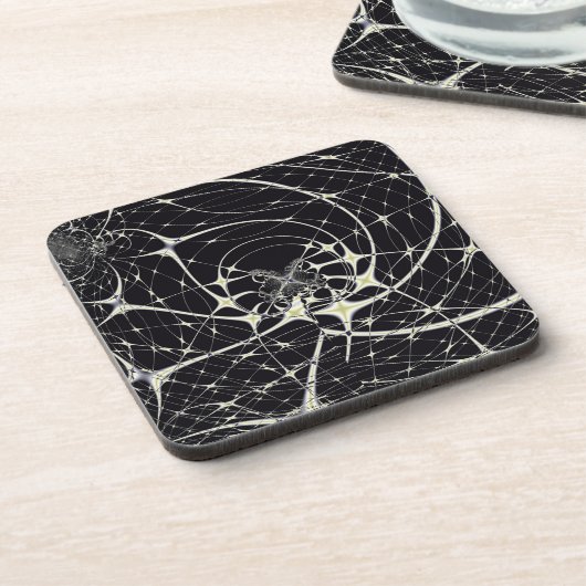 抽象芸術アートゴールデンスパイダーウェブ コースター (左側)
