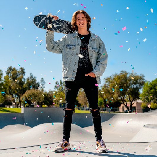 抽象芸術アートゴールデンスパイダーウェブ スケートボード