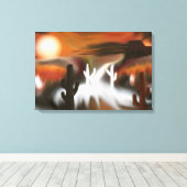 抽象芸術アートサウスウェスト火災と氷 キャンバスプリント (インサイチュ (ウッドフロア))