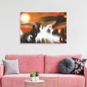 抽象芸術アートサウスウェスト火災と氷 キャンバスプリント (インサイチュ (リビング))