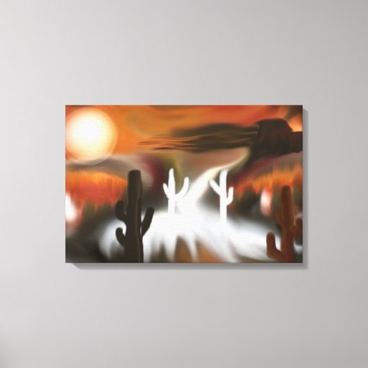 抽象芸術アートサウスウェスト火災と氷 キャンバスプリント (正面)