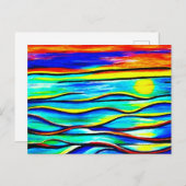 抽象芸術アートサンオーバーウォーターポストカード ポストカード (正面/裏面)