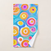 抽象芸術アートサークル名Bright Colorsおもしろい バスタオルセット (ハンドタオル)