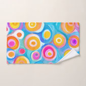 抽象芸術アートサークル名Bright Colorsおもしろい バスタオルセット (ハンドタオル)