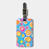 抽象芸術アートサークル明るい色トラベル情報 ラゲッジタグ (正面縦)
