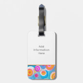 抽象芸術アートサークル明るい色トラベル情報 ラゲッジタグ (裏面縦)