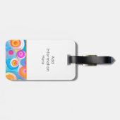 抽象芸術アートサークル明るい色トラベル情報 ラゲッジタグ (裏面横)
