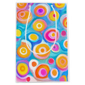 抽象芸術アートサークル明カラフルるいおもしろい ミディアムペーパーバッグ (正面)