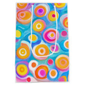 抽象芸術アートサークル明カラフルるいおもしろい ミディアムペーパーバッグ (裏面)