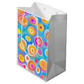 抽象芸術アートサークル明カラフルるいおもしろい ミディアムペーパーバッグ (裏面アングル)
