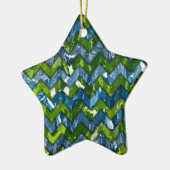 抽象芸術アートシェブロンデザイン セラミックオーナメント (左)