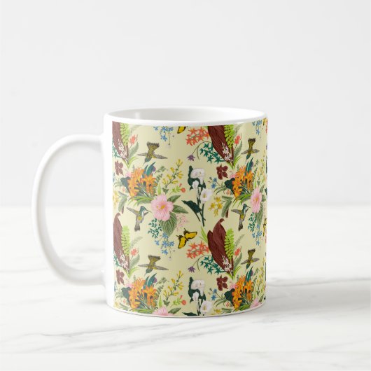 抽象芸術アートシームレスパターンのデザインバック コーヒーマグカップ (左)