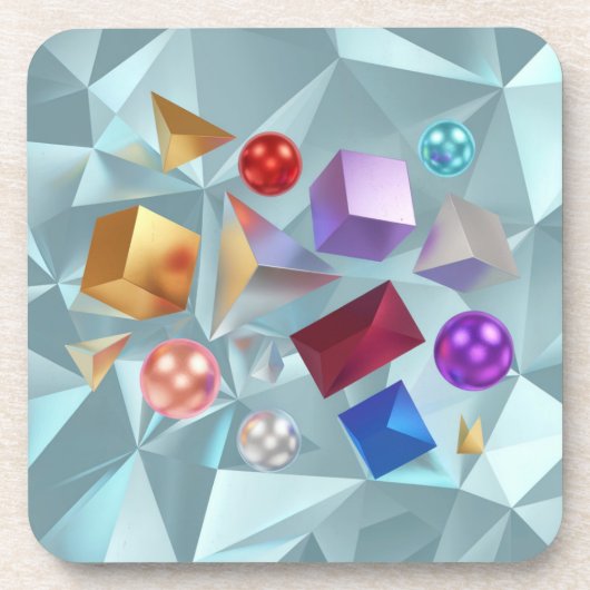 抽象芸術アートジオメトリックシェイプポリゴンコースターSe コースター (正面)