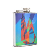 抽象芸術アートジャンクボート深いブルースカイ フラスク (右)