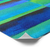 抽象芸術アートジャンクボート深いブルースカイ ポスター (角)