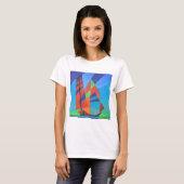 抽象芸術アートジャンクボート深いブルースカイ Tシャツ (正面フル)