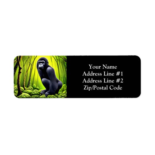 抽象芸術アートジャングルゴリラ ラベル (正面)
