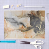 抽象芸術アートジュエルトーンシトラスブラック&金ゴールド 薄葉紙 (クラフト)