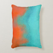 抽象芸術アートスカイファイアーラバーコーラルターコイズオレンジ アクセントクッション (正面(垂直))