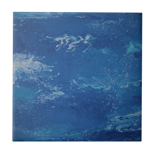 抽象芸術アートスカイブルーシー タイル (正面)