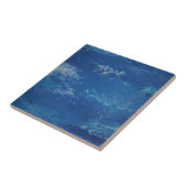 抽象芸術アートスカイブルーシー タイル (側面)