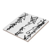 抽象芸術アートスケッチ白黒 タイル (側面)