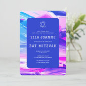 抽象芸術アートスターオブデイヴィッドカスタムバーバルミツワー 招待状 (スタンド正面)