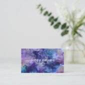 抽象芸術アートスミレ銀文字 名刺 (スタンド正面)