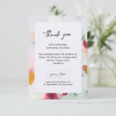 抽象芸術アートスモールビジネスカンパニーロゴブランディング サンキューカード (スタンド正面)