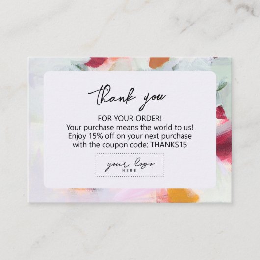 抽象芸術アートスモールビジネスカンパニーロゴブランディング 名刺 (正面)