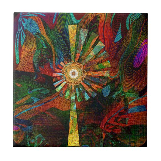 抽象芸術アートセラミックタイル タイル (正面)
