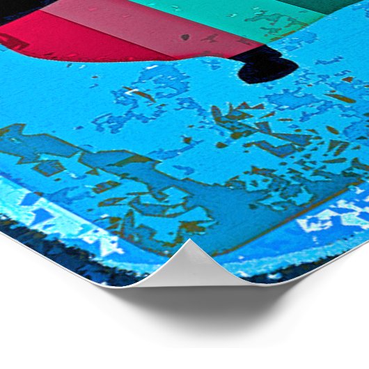 抽象芸術アートソーセージドッグダックスント ポスター (角)