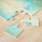 抽象芸術アートターコイズクリームブルージグソーパズル ジグソーパズル (側面)