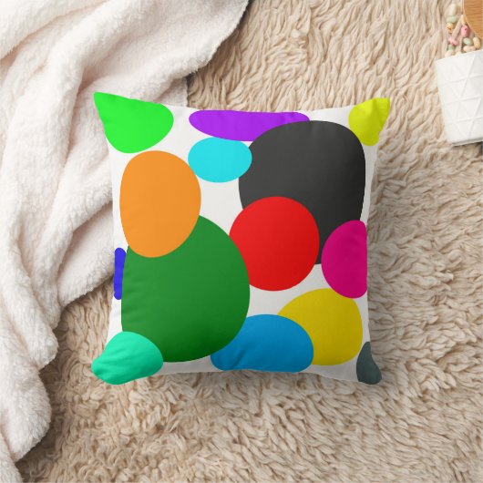 抽象芸術アートターコイズグリーンブルーホワイト クッション (ブランケット)