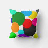 抽象芸術アートターコイズグリーンブルーホワイト クッション (裏面)